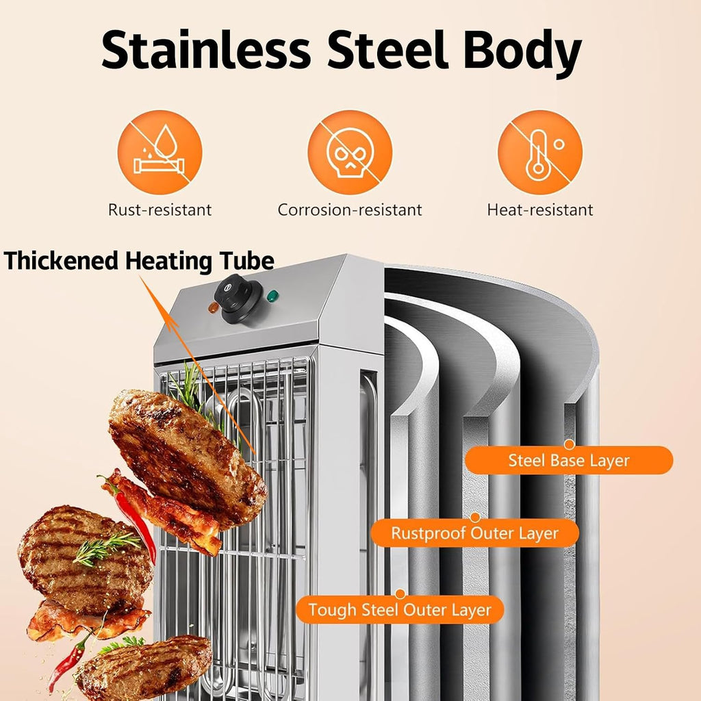 2600W Countertop Electric Griddle Flat Top Grill Portable Barbecue Grill Countertop Smokeless Indoor Grill Non-Stick Cooking Removable Plate BBQ Grill with Removable Temperature Control