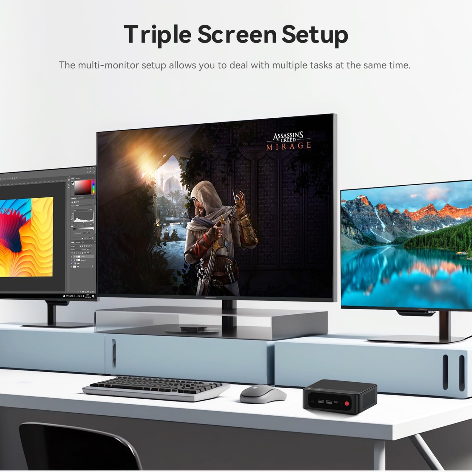 Beelink SER5 MAX W11 Pro Mini PC, Ryzen 7 7735HS (8 cores/16 Threads), 24 GB LPDDR5 500 GB SSD, Radeon 680M 12-core 2200 MHz, WiFi 6/BT5.2/2.5 G LAN, mini Computer with Triple Screen
