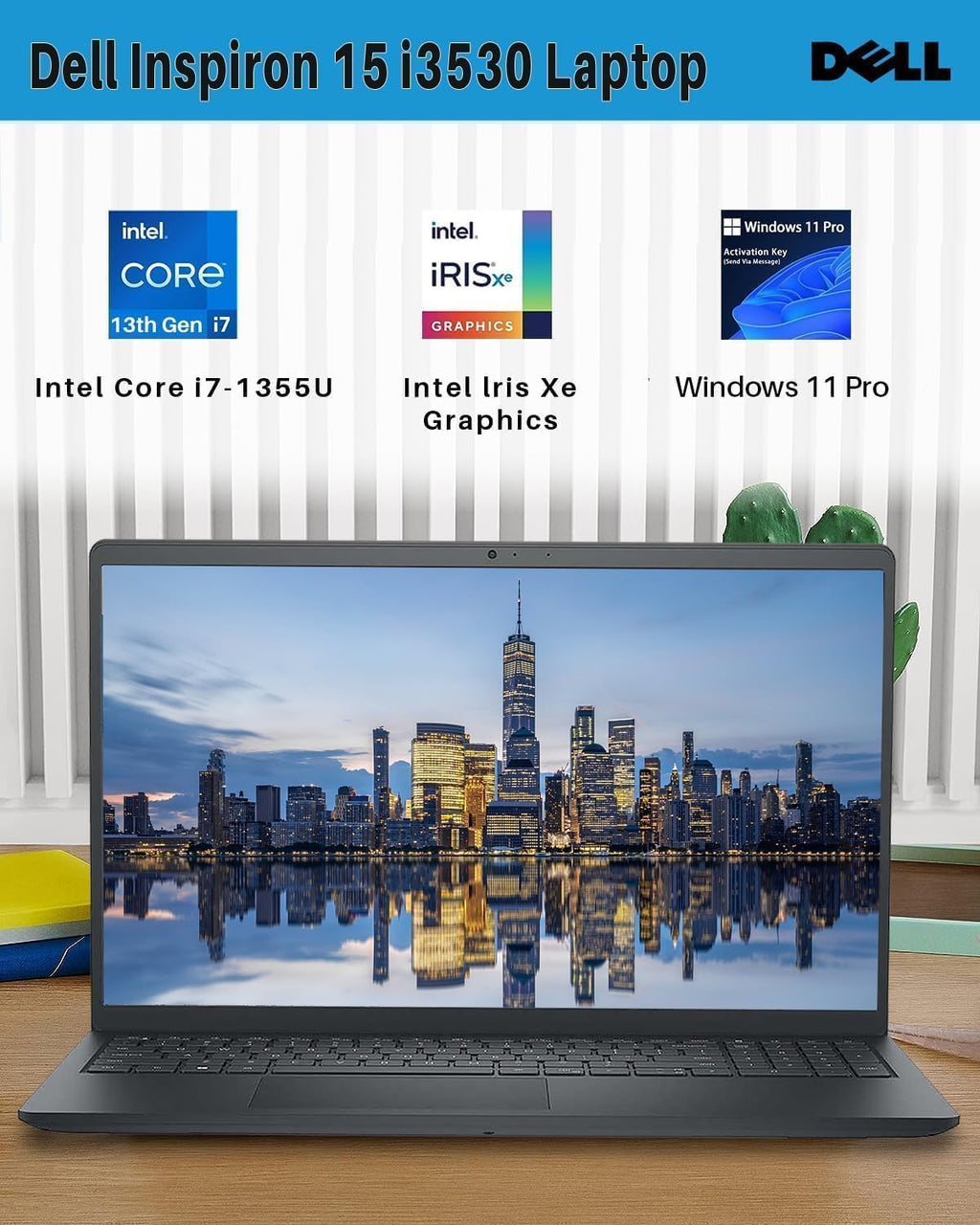 Dell Inspiron 15 3530 Touchscreen Laptop Computer, Core i7-1355U (Up to 5.0GHz), 15.6' LED FHD, 32 GB RAM, 1 TB SSD, Intel Iris Xe Graphics, Wi-Fi 6, Copilot-AI, Windows 11 Pro
