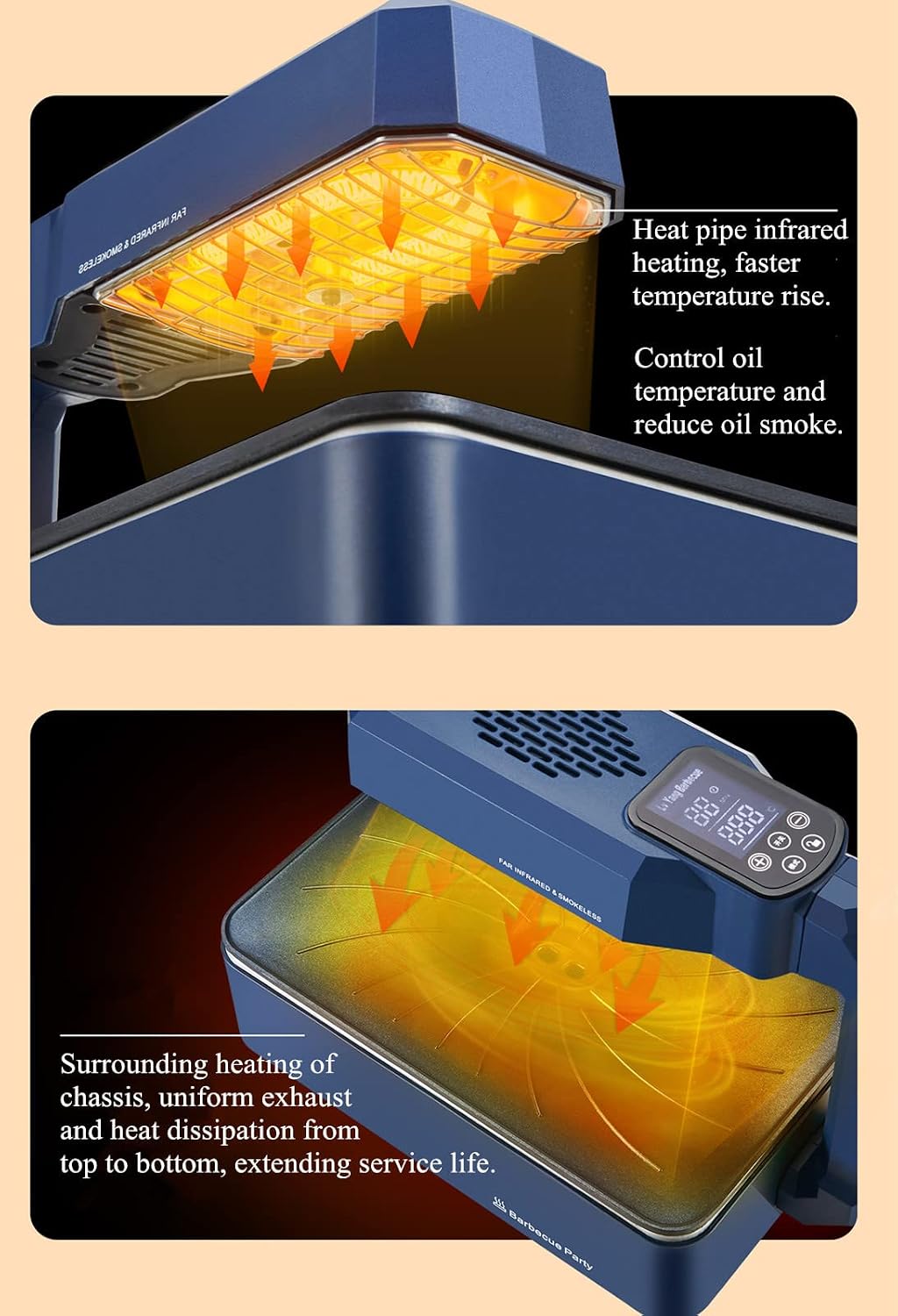 Smokeless Indoor Grill Household Infrared Electric Barbecue Plate Non-stick Barbecue Pan