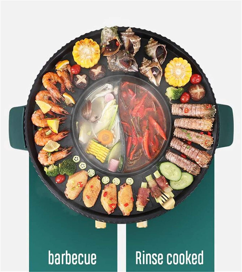 Smoke Free Electric Grill, Griddle 2200W Indoor Smokeless Nonstick Pancake with Drip Tray, 2-In-1 Electric Grill with Cool-Touch Handle