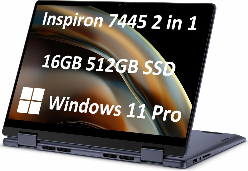 Dell Inspiron 14 7445 7440 2-in-1 Laptop, 14' FHD+ Touchscreen, AMD Ryzen 5 8640HS, 16GB DDR5 RAM, 512GB SSD, AI Copilot for Creators, Designers & Students, Backlit Keyboard, Windows 11 Pro
