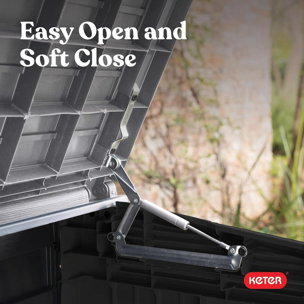 Keter Store-It-Out Prime 4.3 x 3.7 ft. Outdoor Resin Storage Shed with Easy Lift Hinges, Perfect for Yard Tools, Pool Floats and Garden Accessories, Black