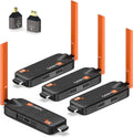 Wireless HDMI Transmitter and 3 Receivers, Support Up to 6 Receivers, 5.8G WELUSOPU HDMI Wireless Extender Casting Content for PC Laptop Camera Cable Box to Multiple TVs Monitors Projectors -165FT