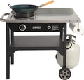 Cuisinart Outdoor Wok Station, 50,000 BTU Propane Outdoor Wok Burner with Prep Table, 14' Carbon Steel Fry Pan, Stainless Steel Side Table, Storage, Outdoor Cooking Station for Stir Fry, Searing, BBQ