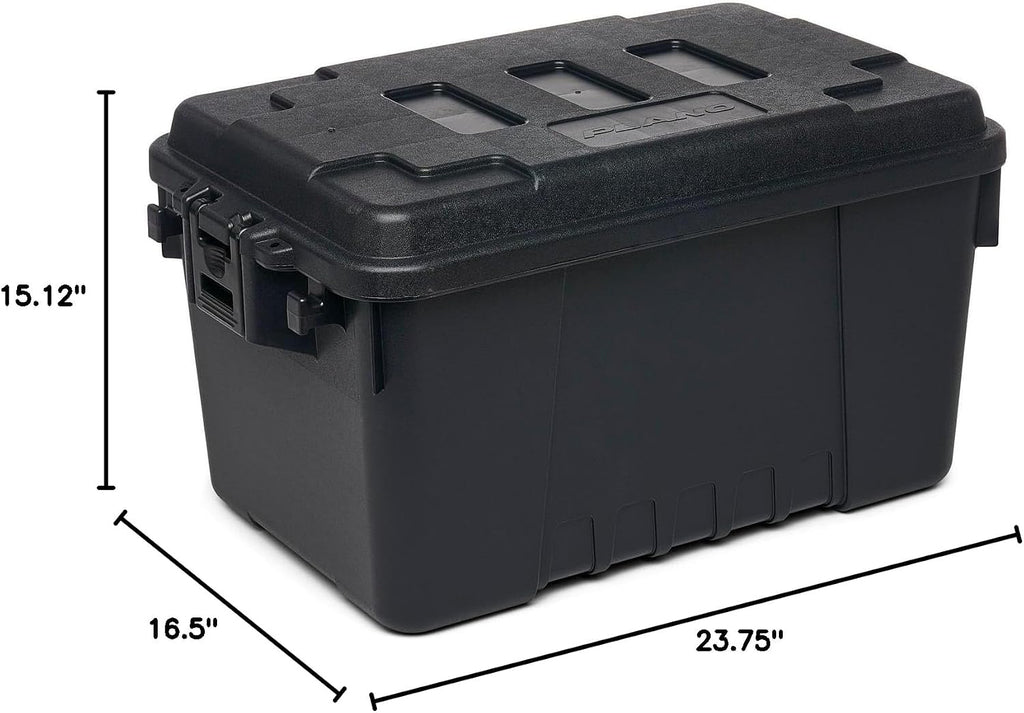 Plano 5 Pack Small Sportsman's Trunk for Outdoor Gear and Tools with Integrated Easy-Glide Wheels for Smooth Transport, Black