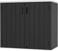 Mrosaa Large Outdoor Storage Box,Resin Sheds&Outdoor Storage Waterproof/Lockable,Outdoor Storage Cabinets for Balcony,Garage,Backyard (37Cu.ft-Black White)