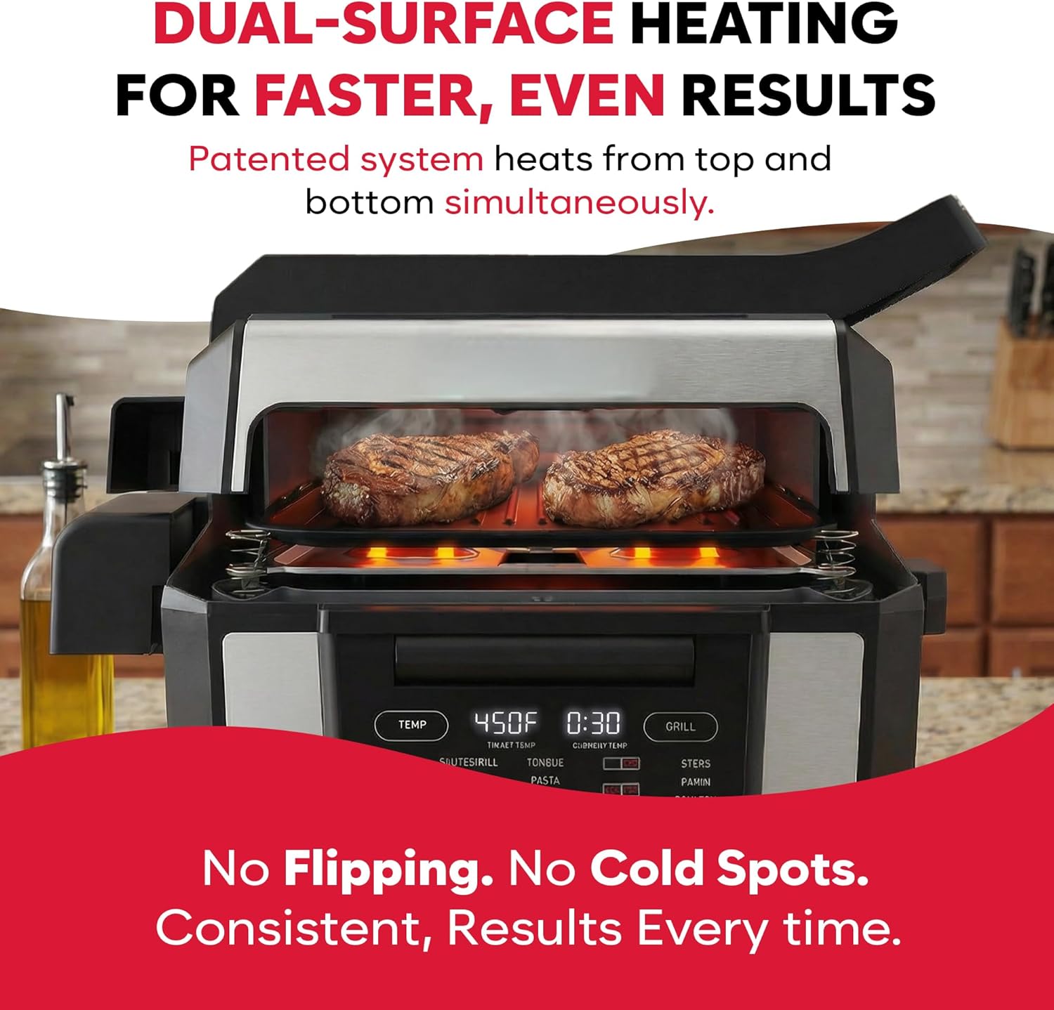 Foodgenie Gourmax Pro One Cooking Device - All-in-One Oven, Smokeless Grill, Air Fryer, Griddle, Cooker & More – 16 Preset Functions, Smart Temperature Control, Dual Surface, Dishwasher Safe, 1500W