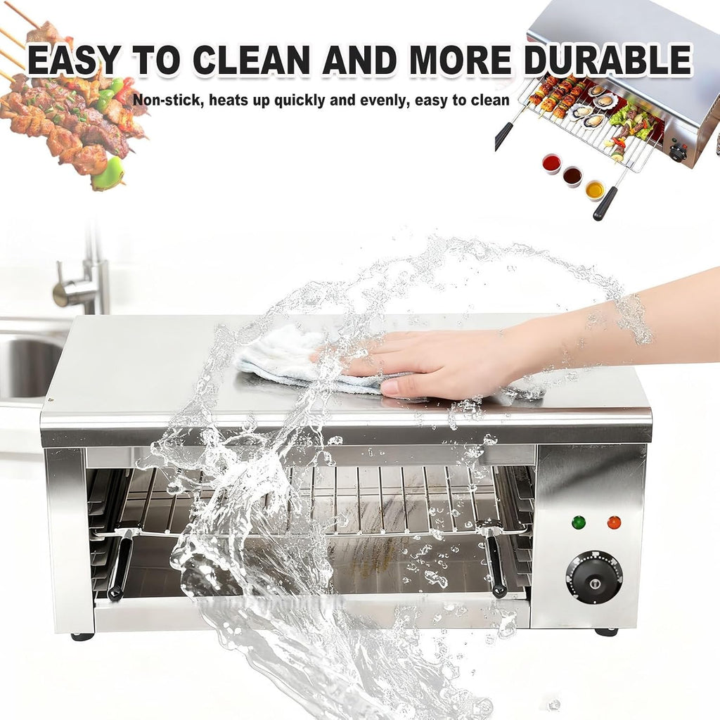 Family Indoor Electric Grill, 2000W & 30L With 4 Adjustable Racks - Healthy No-Smoke Grilling, 50-300°C Thermostat, Stainless Steel, Perfect For Roasts And BBQ