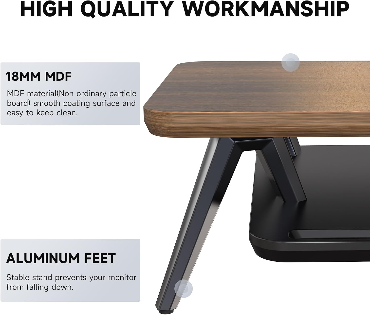 Fenge Dual Monitor Stand, Monitor Stands Riser for 2 Monitors, 42.5 Inch Monitor Stands Shelf with 12 Color LED Light for Office Desk