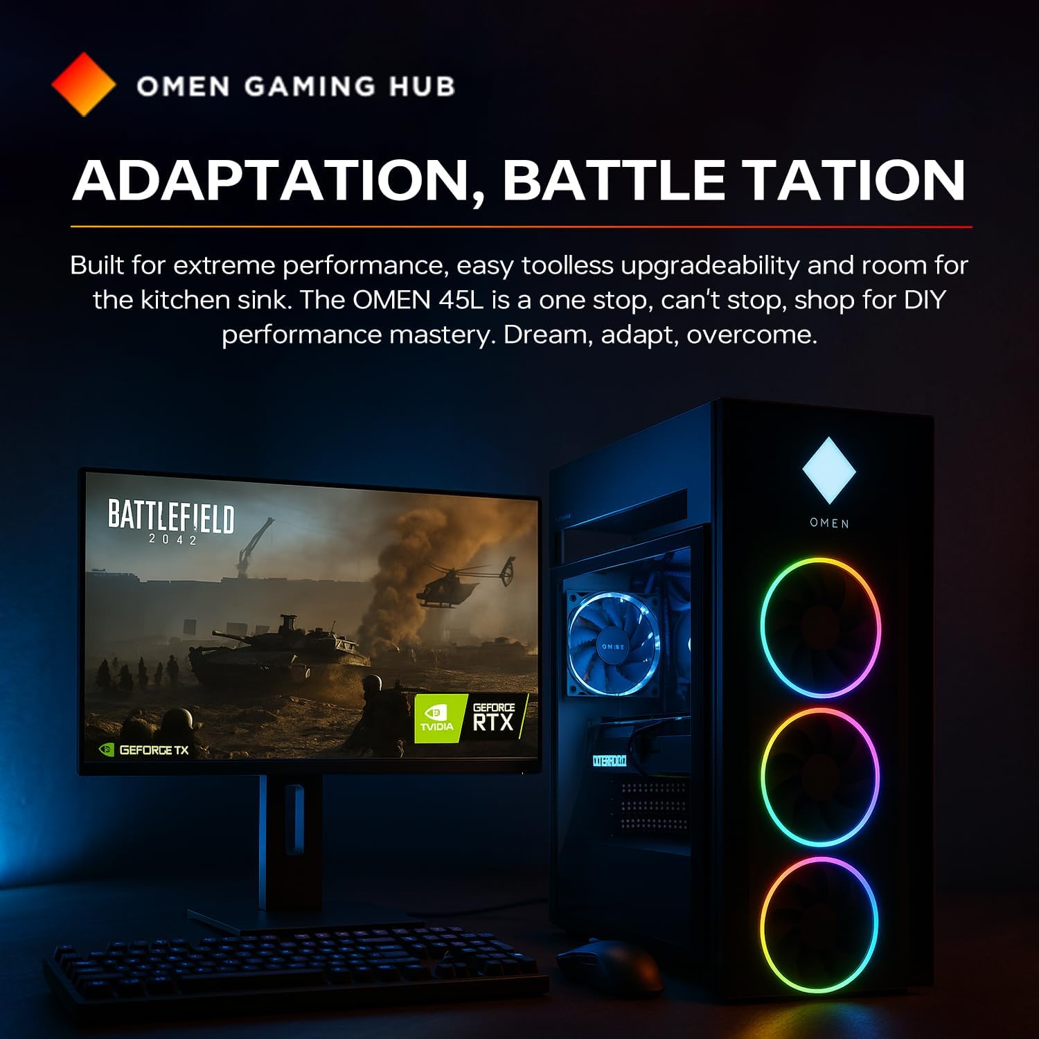 HP OMEN 45L GT22 RTX 5090 Gaming Desktop, Intel Ultra 9 285K, NVIDIA RTX 5090, 64GB DDR5 RAM, 4TB SSD, RGB Light Studio & Gaming Hub,Wi-Fi 6, W11H, Bundle with Lexar SL660 512GB Portable SSD