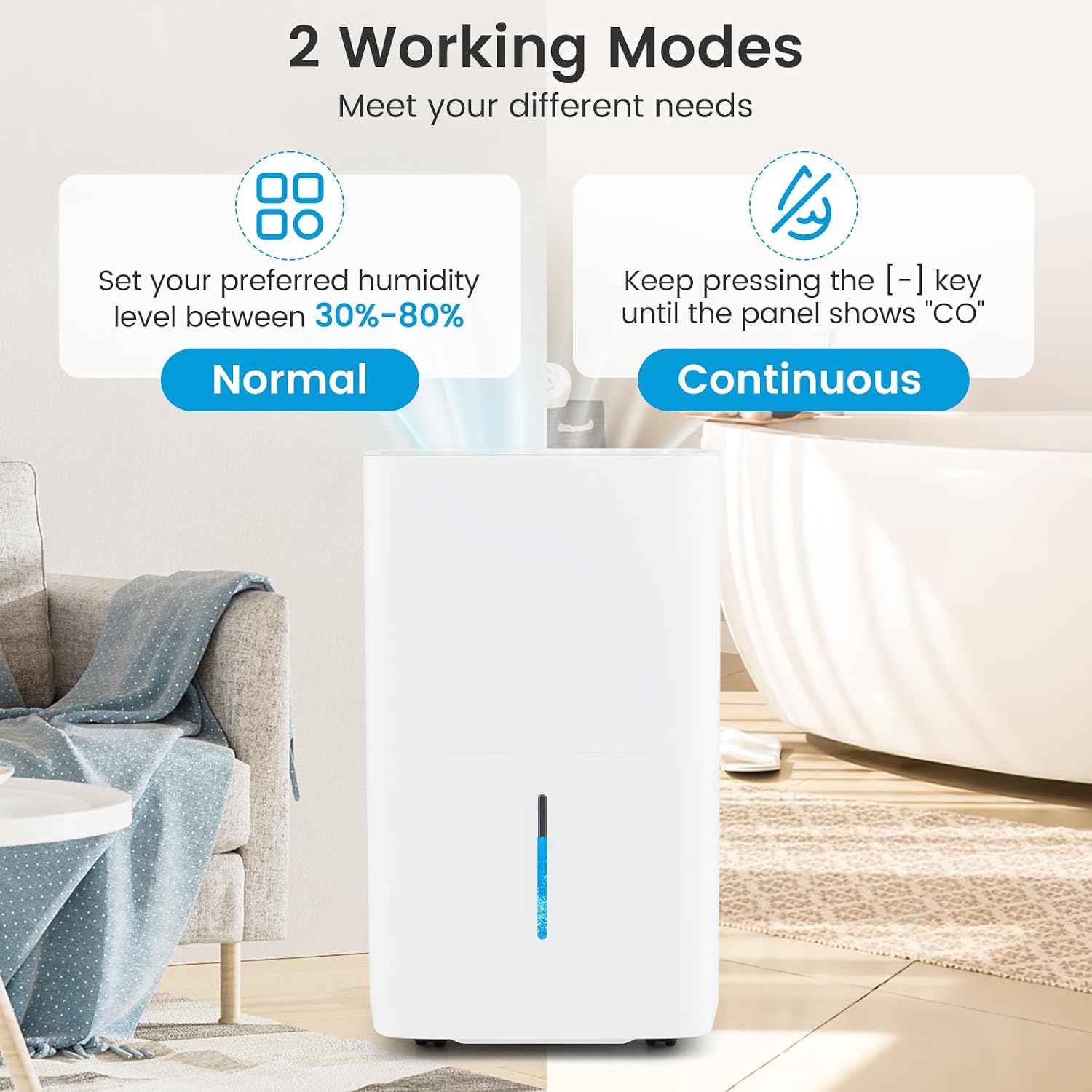 DORTALA 150 Pints Dehumidifier for 7000 Sq.Ft Large Rooms, Basement, Bathroom, Home Dehumidifier with Pump, Drain Hose, 2 Modes, 24H Timer, 2.4 Gal Water Tank, Auto Defrost, White