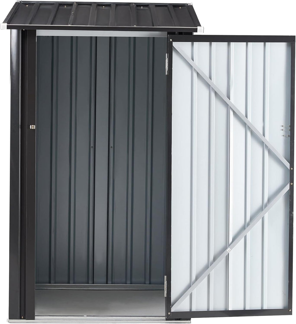 Ball & Cast 3x3 FT Outdoor Storage Shed,Metal Steel Garden Tool Cabinet with Single Lockable Door,Utility Waterproof House Shelter for Shovels, Umbrellas, Antennas, Escalators,Dark Gray