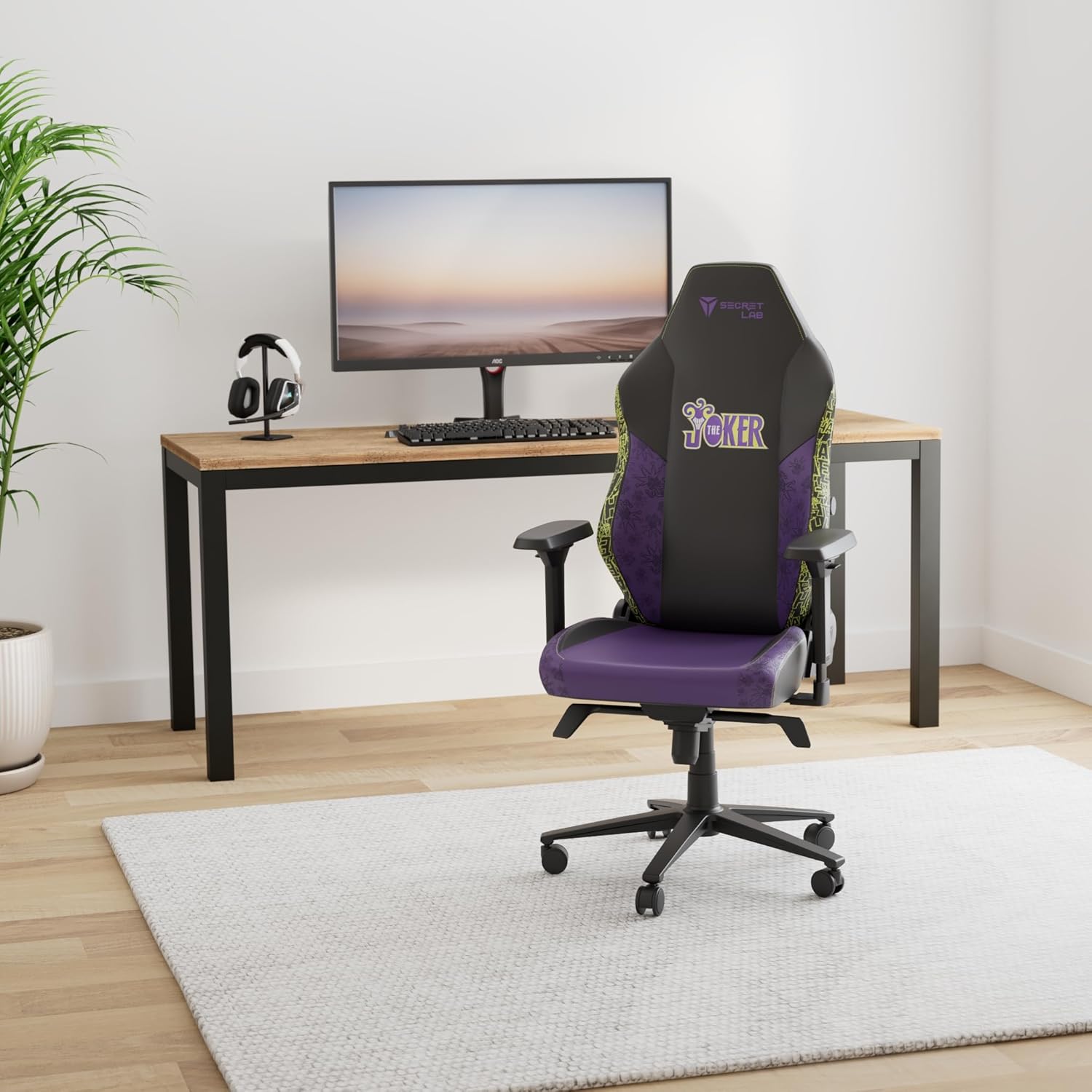 Secretlab Titan Evo The Joker Gaming Chair - Reclining - Ergonomic & Comfortable Gaming Chair with 4D Armrest - Magnetic Head Pillow & 4-Way Lumbar Support - Small - Black/Purple - Leatherette