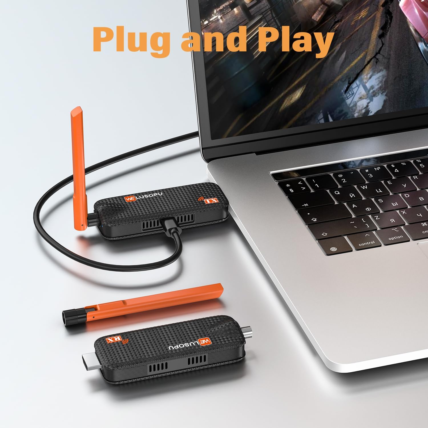 Wireless HDMI Transmitter and 3 Receivers, Support Up to 6 Receivers, 5.8G WELUSOPU HDMI Wireless Extender Casting Content for PC Laptop Camera Cable Box to Multiple TVs Monitors Projectors -165FT