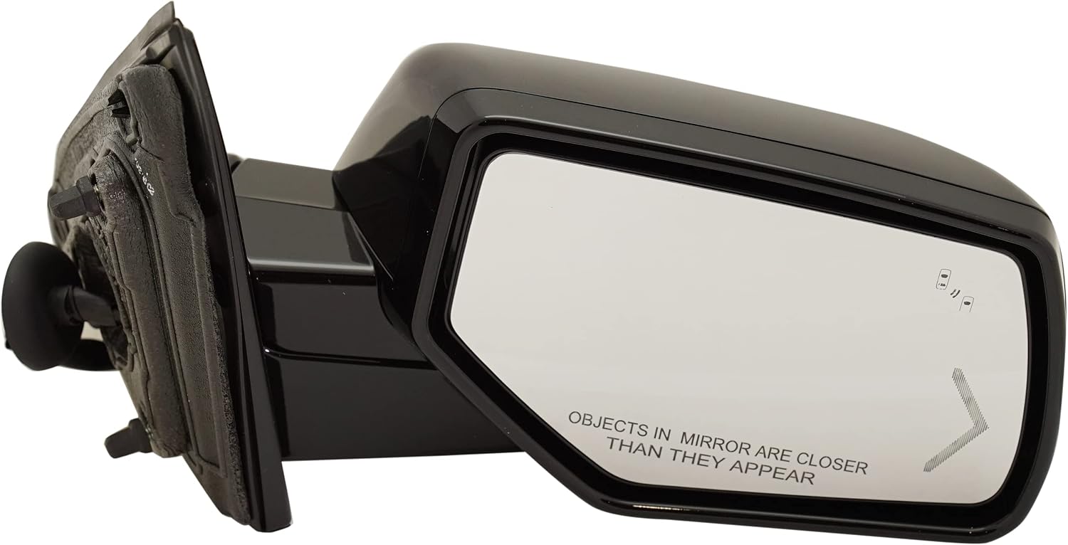 Kool Vue Right Power Heated Mirror for Chevrolet Tahoe Suburban 2015-2020 Power Fold With Signal Light, Blind Spot Monitor, Memory & Puddle Lamp; Without Auto-Dimming with 2 Caps With Object Sensor