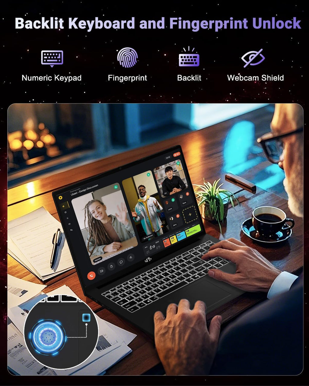 NIMO 17.3' IPS FHD-Gaming-Laptop, AMD Ryzen 7 8745HS 16GB DDR5 RAM 1TB SSD (8C/16T, up to 4.9GHz) Radeon 780M Graphics Business Computer with 100W Type-C Backlit Keyboard, Fingerprint USB-C 4.0