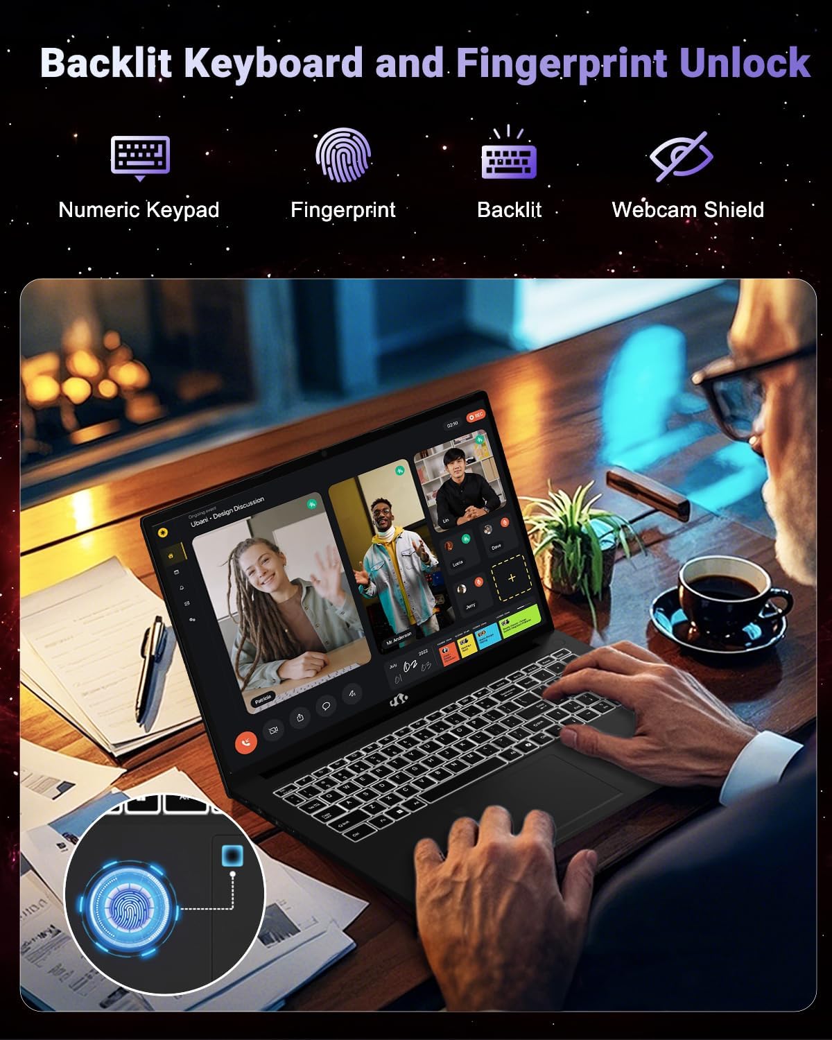 NIMO 17.3' IPS FHD-Gaming-Laptop, AMD Ryzen 7 8745HS 16GB DDR5 RAM 1TB SSD (8C/16T, up to 4.9GHz) Radeon 780M Graphics Business Computer with 100W Type-C Backlit Keyboard, Fingerprint USB-C 4.0