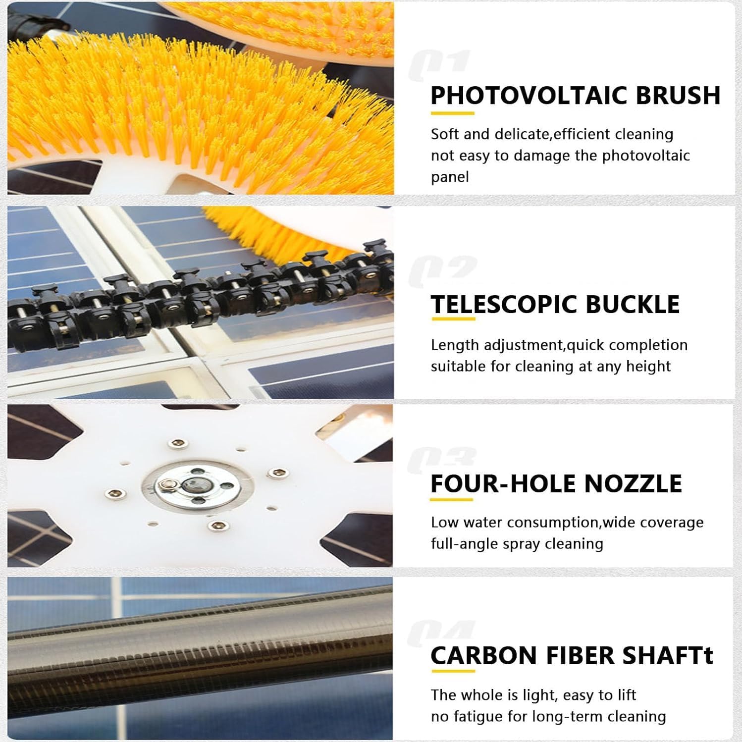 Solar Panel Cleaning Brush & Rod, 11.5ft -24.6ft Water Fed Pole Kit with Telescopic Pole, Electric Rotary Cleaning Brush, Solar Dual-Head Automatic Cleaning Brush,5.5m-LithiumBattery