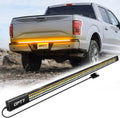 OPT7 Redline 60' Aluminum Truck Tailgate Light Bar w/Sequential Amber Turn - Weatherproof Rigid 1-Piece Triple Row LED Strip - Dynamic Taillight w/White Reverse - Fits F150, Silverado, Sierra, Ram