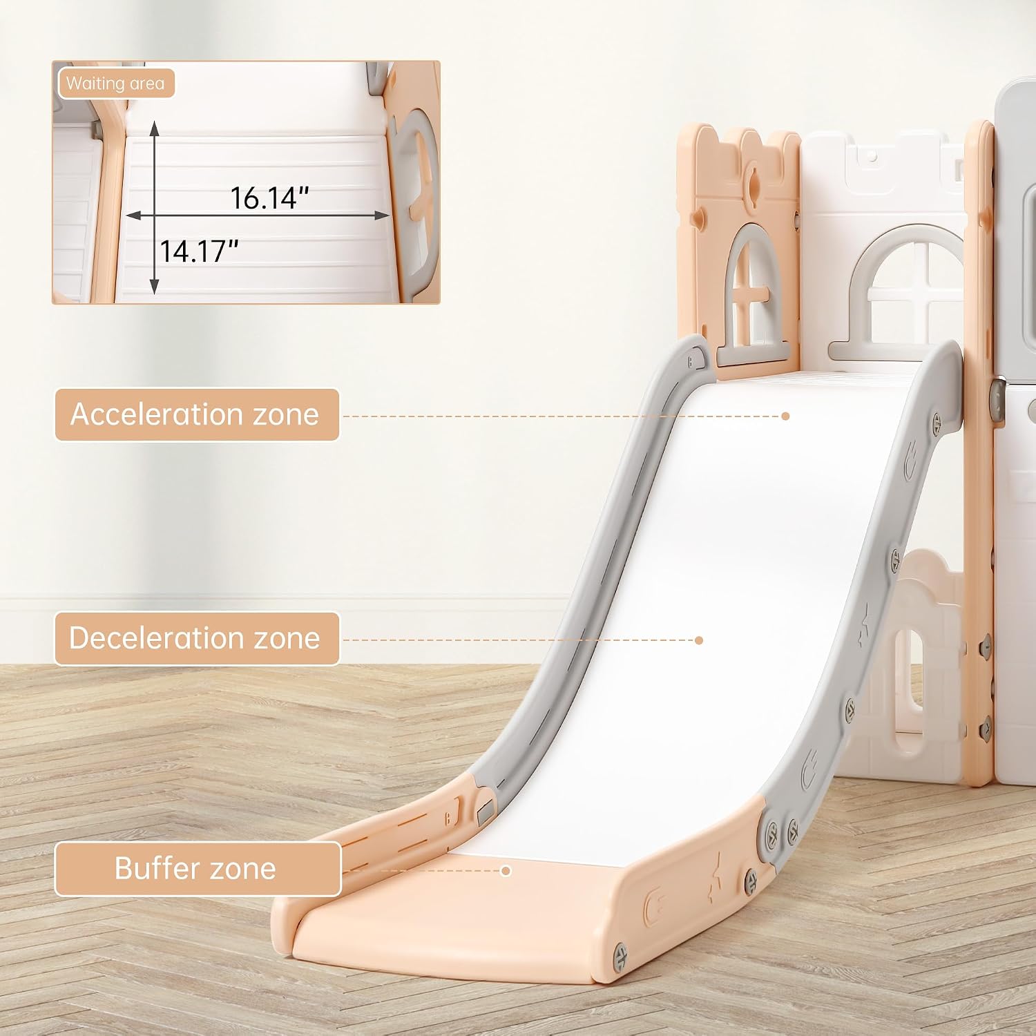 Garvee Toddler Slide 8 in 1 Toddler Playset for Toddlers Age 1-3, Baby Playset for Indoor Outdoor Playground with Climber, Crawling Tunnel, Basketball Hoop, Telescope, Toy Storage
