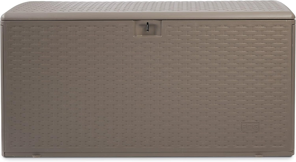 Plastic Development Group Outdoor Storage Deck Box, Standard Close, 99 Gallon, Driftwood
