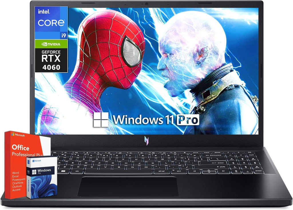 acer Nitro V15 Gaming Laptop, Microsoft Office Lifetime License & Windows 11 Pro, Intel i9-13900H Processor, NVIDIA GeForce RTX 4060, 32 GB DDR5 RAM, 1 TB SSD, 15.6' FHD 144Hz Display, Backlit