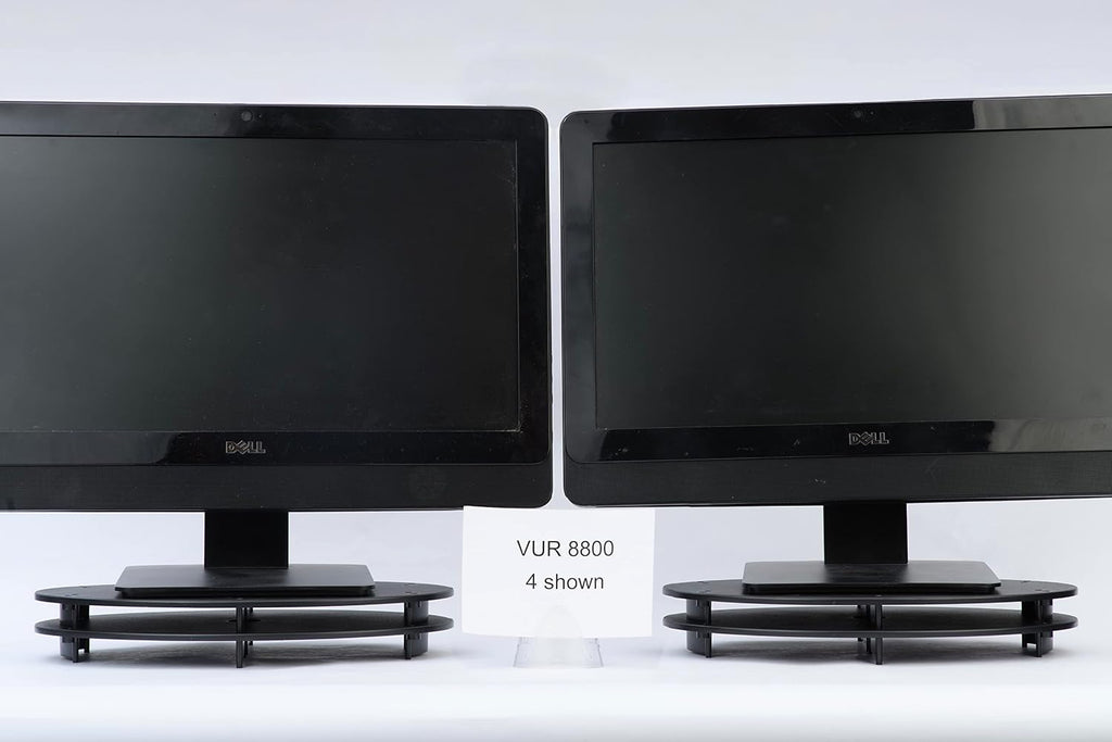 Vu Ryte Stackable 1 Inch Computer Monitor Riser Stand, Oval, Black, VUR 8800 48-Pack