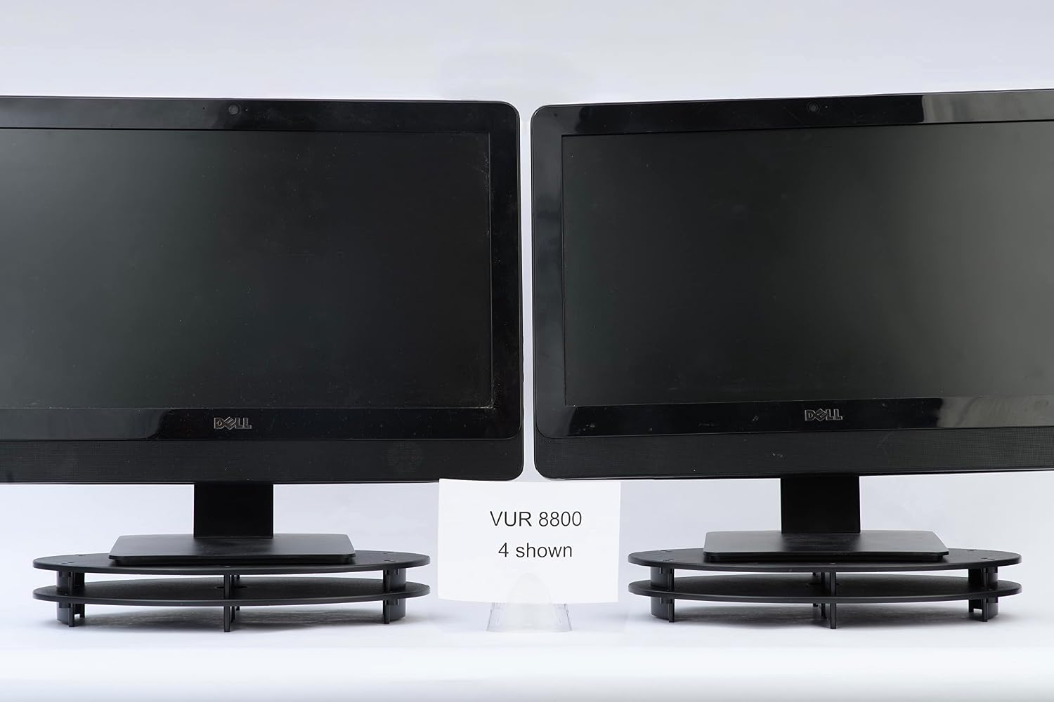 Vu Ryte Stackable 1 Inch Computer Monitor Riser Stand, Oval, Black, VUR 8800 48-Pack