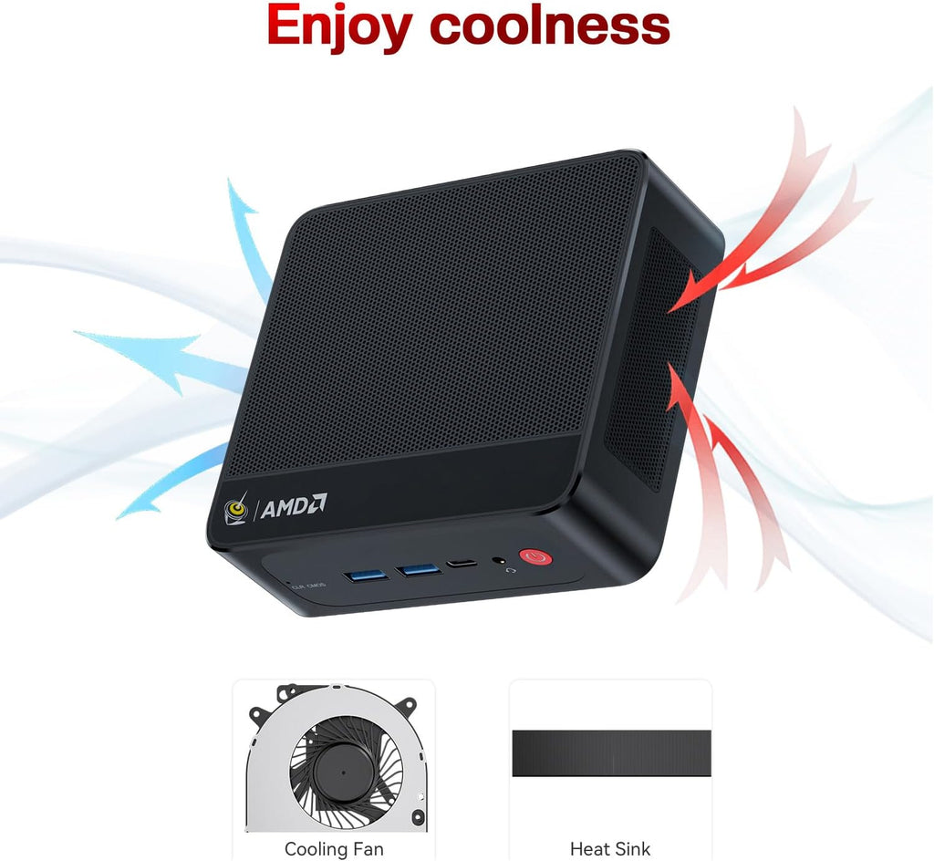 Beelink SER5 PRO Mini PC,AMD Ryzen 5 5625U(6C/12T,up to 4.3 GHz),Mini Computer 16GB DDR4 RAM 480GB M.2 2280 SSD Graphics 7core 1800MHz,Support 4K Triple Display/HDMI+DP+Type-C/Wifi6/BT5.4
