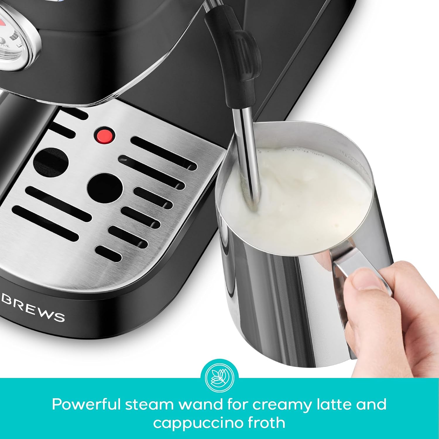 CASABREWS CM5418 Espresso Machine 20 Bar, Stainless Steel Espresso Maker with Milk Frother, Compact Cappuccino Machine for Home, Small Espresso Coffee Machine for Latte, Black
