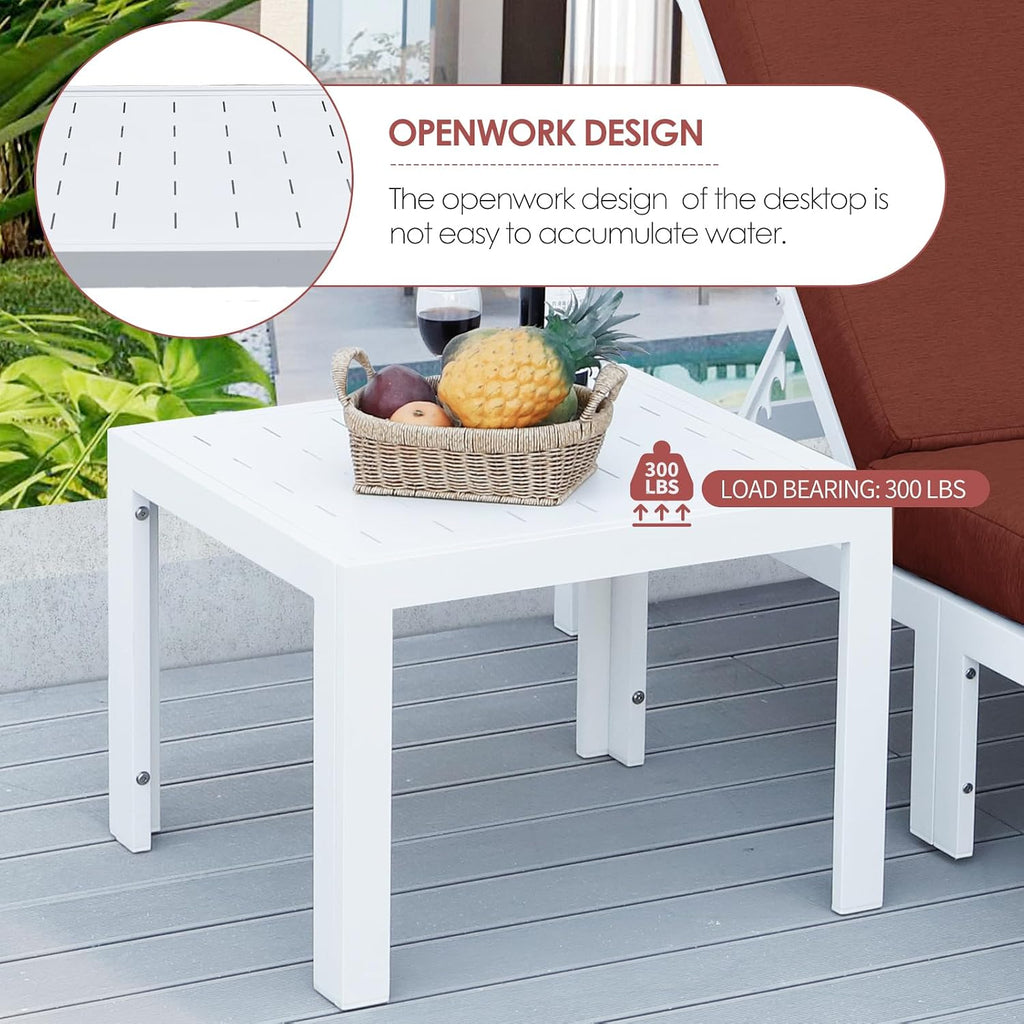 NICESOUL 6 Person Modern Aluminum Outdoor Patio Furniture Set, 29' Wide Deep Seating, Fade & Water Resistant L Shaped Modular Sectional Couch, Large Comfy Conversation Set for Backyard Terrace, Red