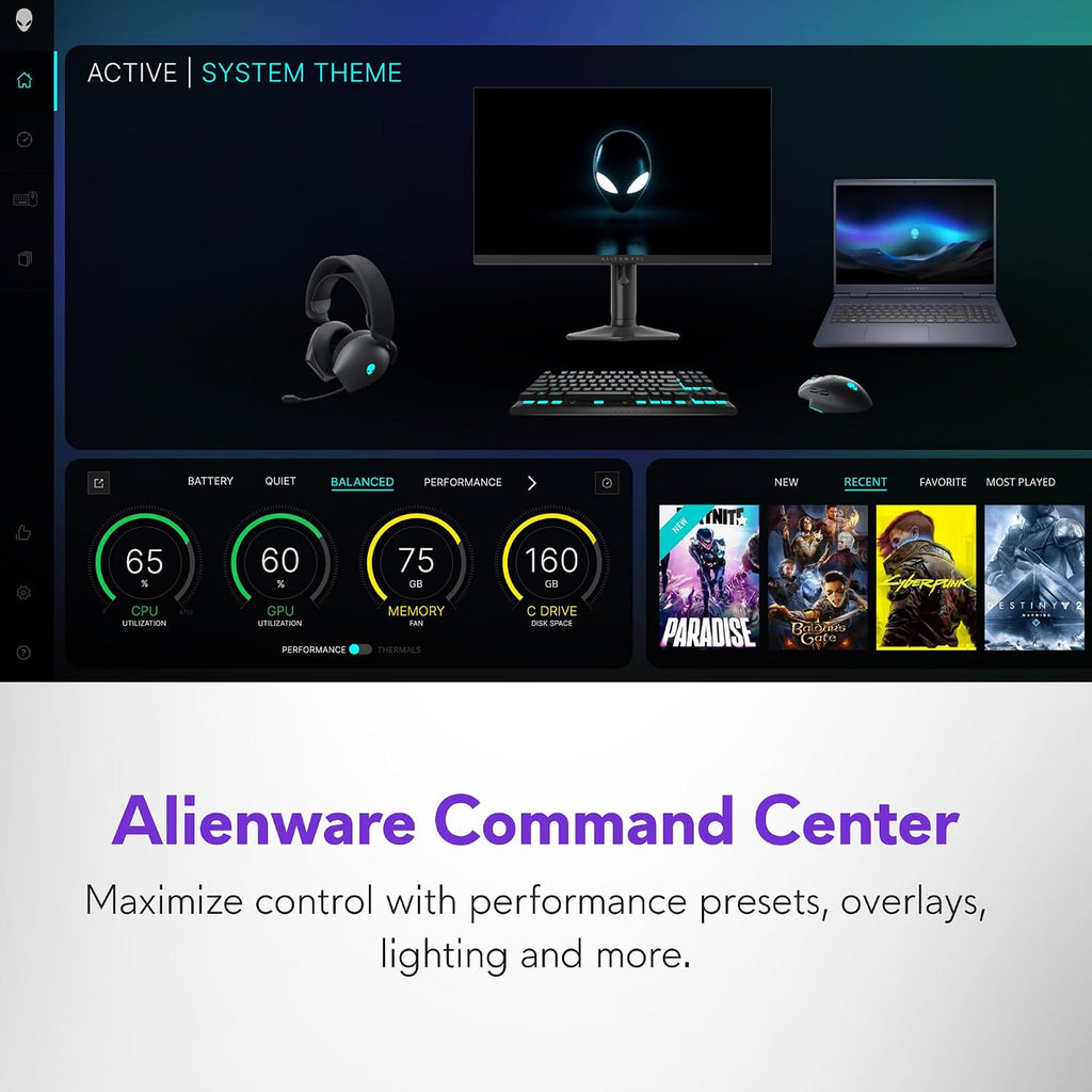 Alienware 16 Aurora Laptop AC16250-16-inch 16:10 WQXGA Display, Intel Core 7-240H Series 2, 16GB DDR5 RAM, 1TB SSD, NVIDIA GeForce RTX 5060 8GB GDDR7, Windows 11 Home, Onsite Service - Blue