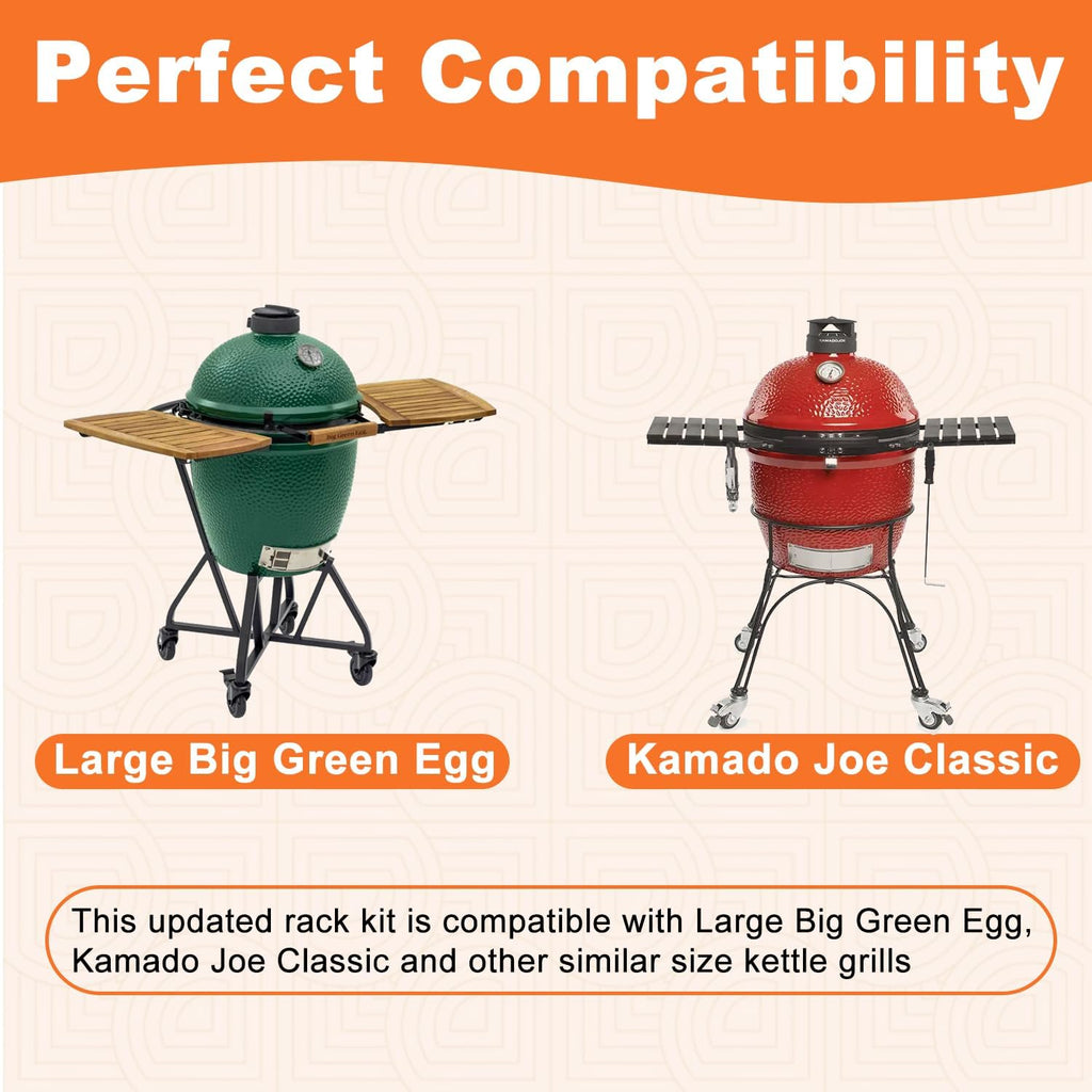 3 Tier 5 Piece Expander Rack Kit for Big Green Egg Large Replacement Grill Racks with Removable Cooking System Stainless Steel Big Green Egg Accessories