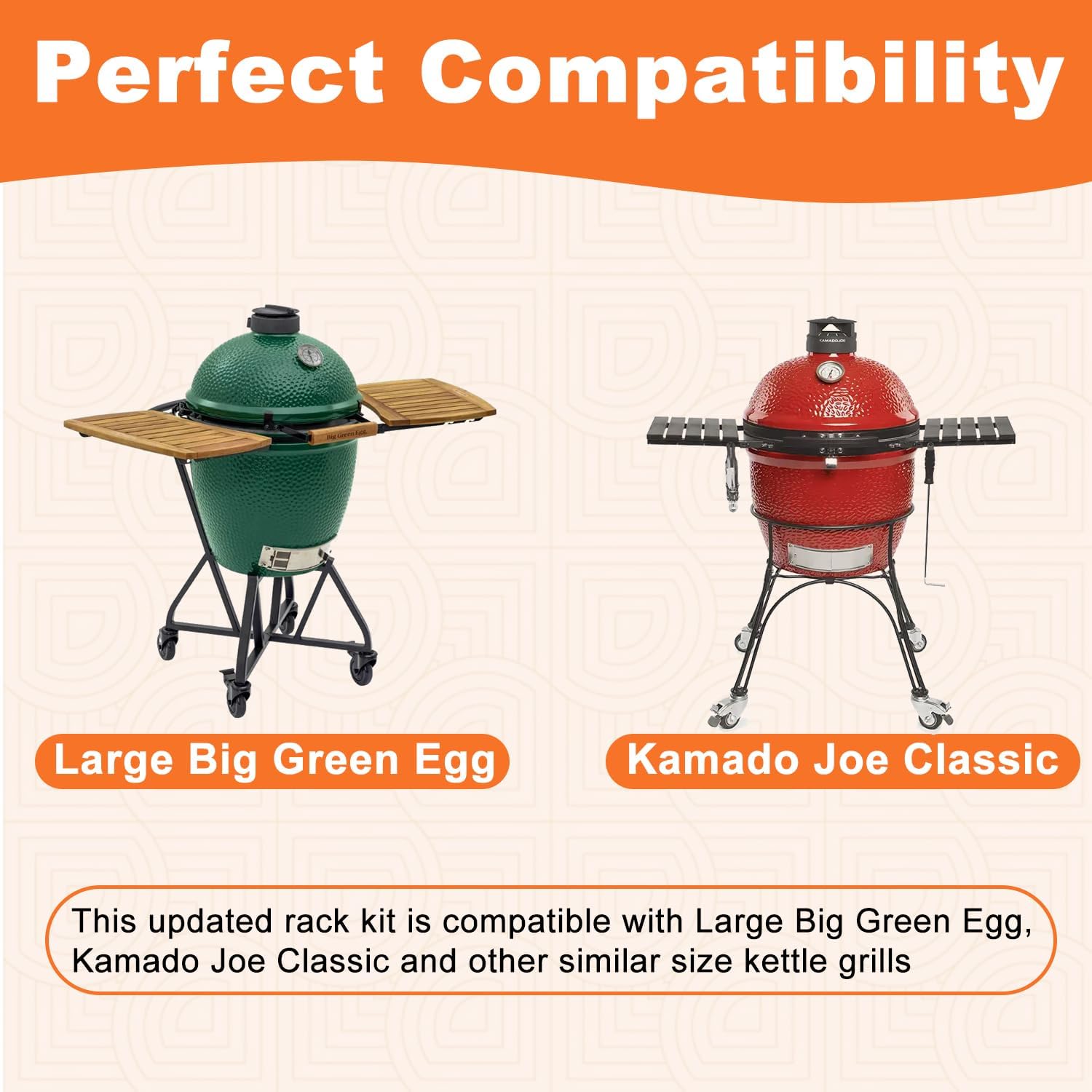 3 Tier 5 Piece Expander Rack Kit for Big Green Egg Large Replacement Grill Racks with Removable Cooking System Stainless Steel Big Green Egg Accessories