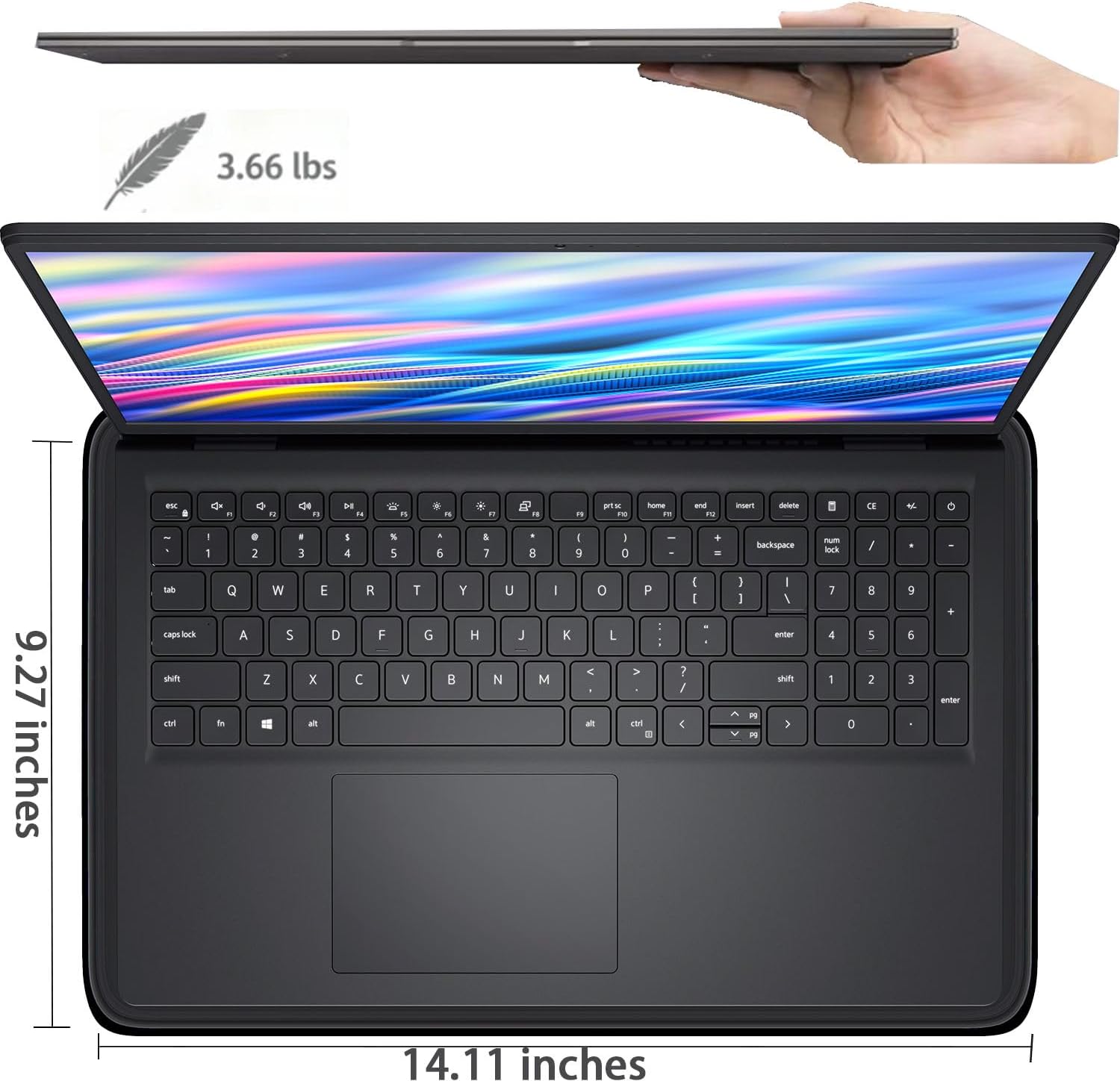 Dell 15.6' FHD Touchscreen Laptop for Study and Work, Intel Core i5-1334U, 16GB RAM, 1TB PCIe SSD, SD Card Reader, Long Battery Life, Wi-Fi 6, Windows 11, WOWPC Recovery USB