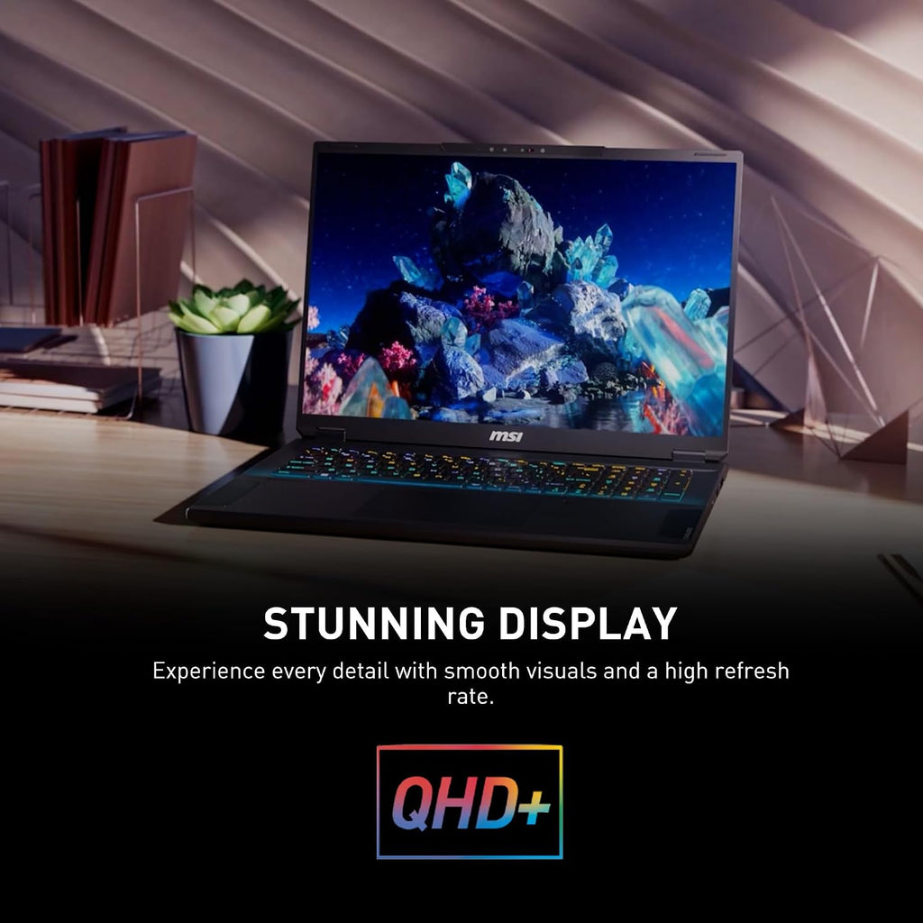 msi Stealth 18 AI Studio 18' 240Hz QHD+ Gaming Laptop: Intel Ultra 9-185H, NVIDIA Geforce RTX 4080, 32GB DDR5, 1TB NVMe SSD, Cooler Boost 5, Win 11: Black A1VHG-019US