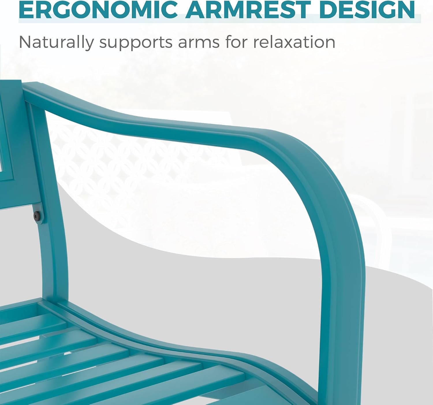 Grand patio 50' Outdoor Bench, Garden Benches with Anti-Rust Metal Powder Coated Frame, Patio Bench for Front Porch Park Outside Furniture Decor, Lake Shore