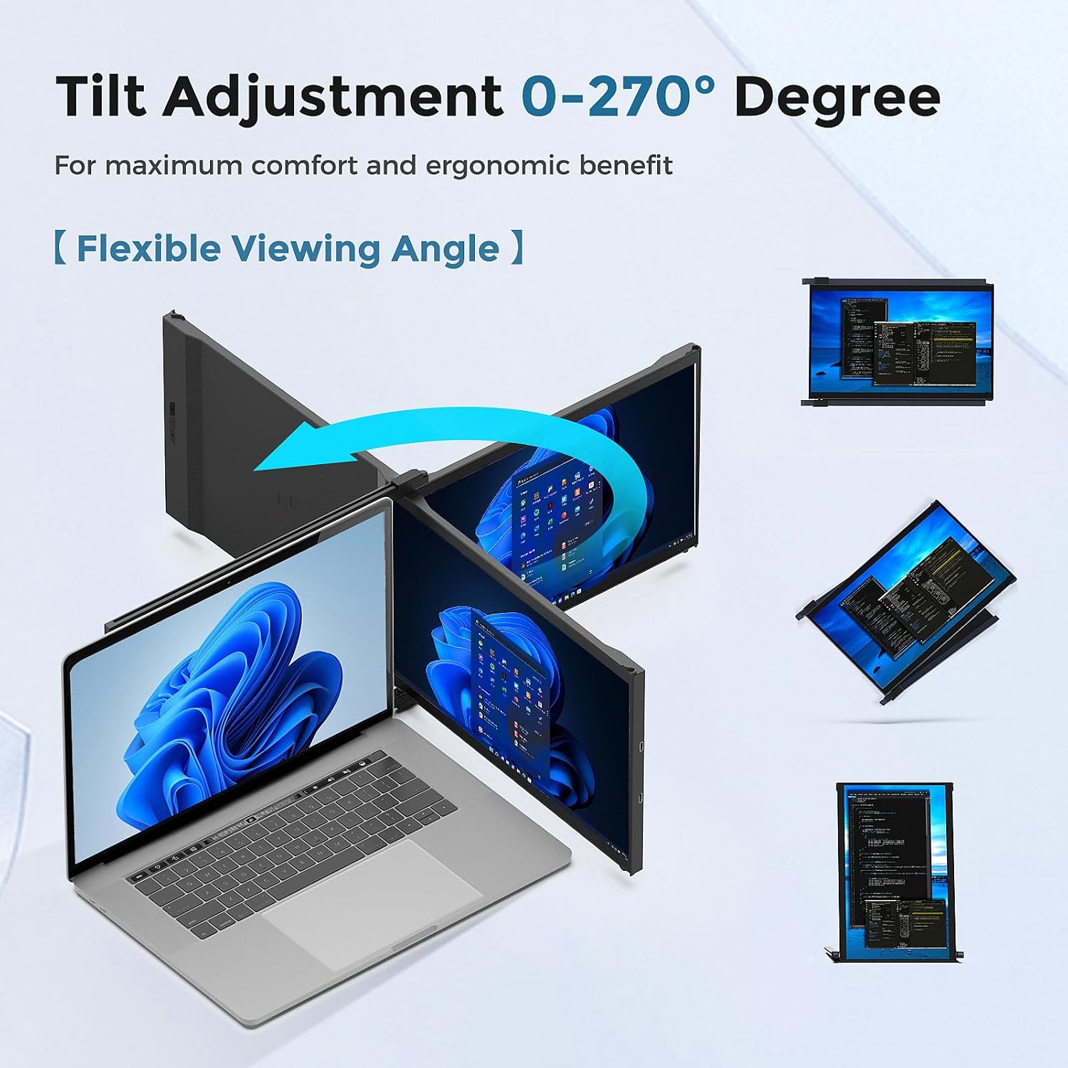 Duex Max Ds Mobile Pixels 14.1'' FHD 1080p Laptop Screen Extender, USB Type-C/HDMI Ports, Portable Mobile Monitor for 14'' to 17 Inch Laptops, Compatible with Mac/Windows/Android/Switch