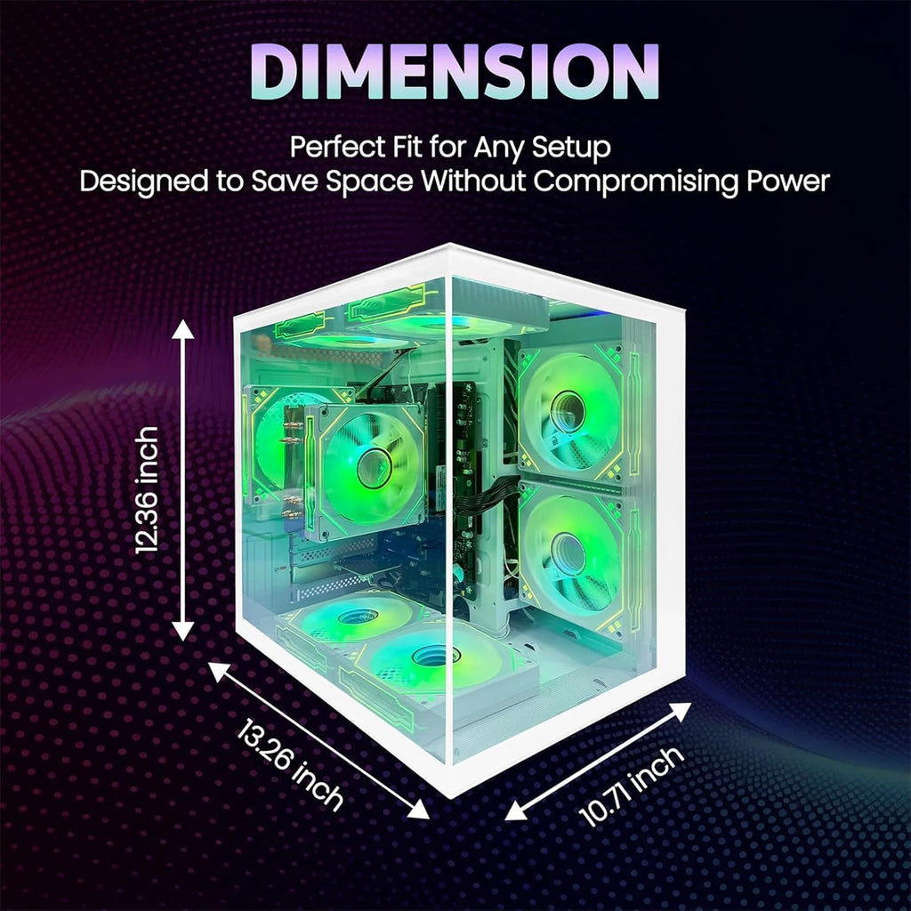 suevery Gaming PC Ryzen5 5600G（3.9GHz Up to 4.4GHz Nvme SSD 512G 16GB RAM WiFi 6 Prebuilt Towers Desktop Computer White (512, GB)