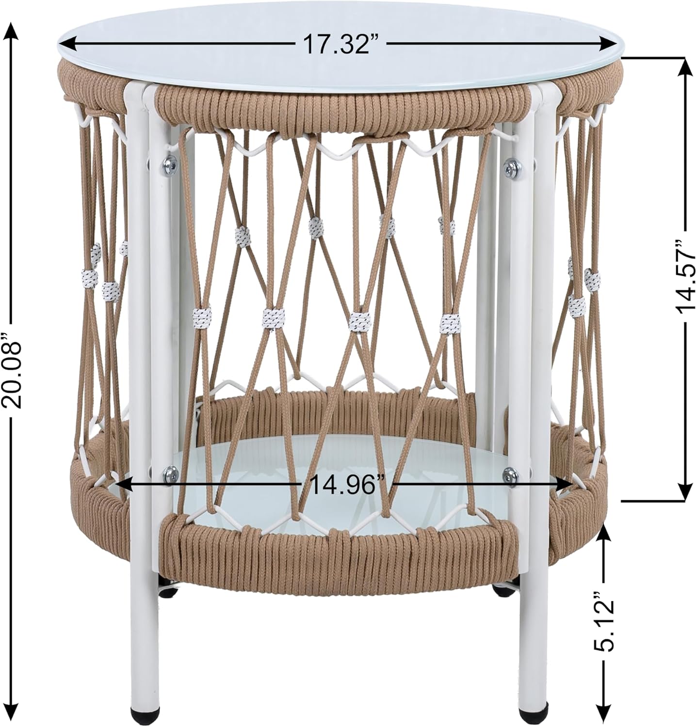 Christopher Knight Home Janna 3-Piece Bohemian Outdoor Patio Furniture Set, Set of 2 Swivel Lounge Chairs with Cushions & Glass Top Side Table, Patio Conversation Set for Garden, Beige + Natural