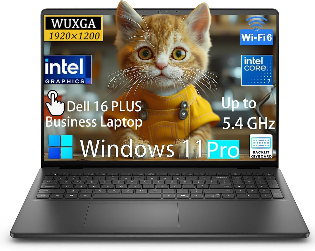 Dell 16 Plus Touch Premium Business Laptop, 16' WUXGA 1920 x 1200p IPS Display, Intel Core 7 150U (10 cores, up to 5.4 GHz, Beat Latitude), 64GB DDR5 RAM, 1TB SSD, Backlit KB, WiFi 6,Windows 11 Pro