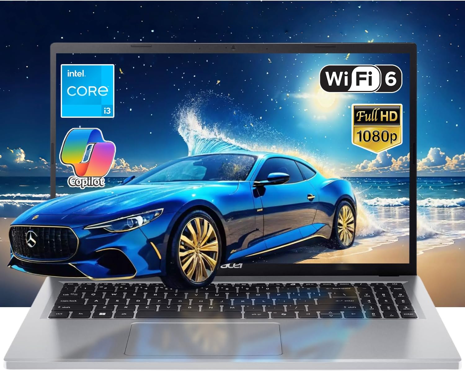 acer Aspire Go 15 Laptop, 15.6' Full HD IPS, Intel Core 3 N355 Processor, 8GB RAM 128GB UFS, Windows 11 with Copilot AI, Long Battery Life, Lightweight, Student Business (8GB RAM | 128GB SSD)