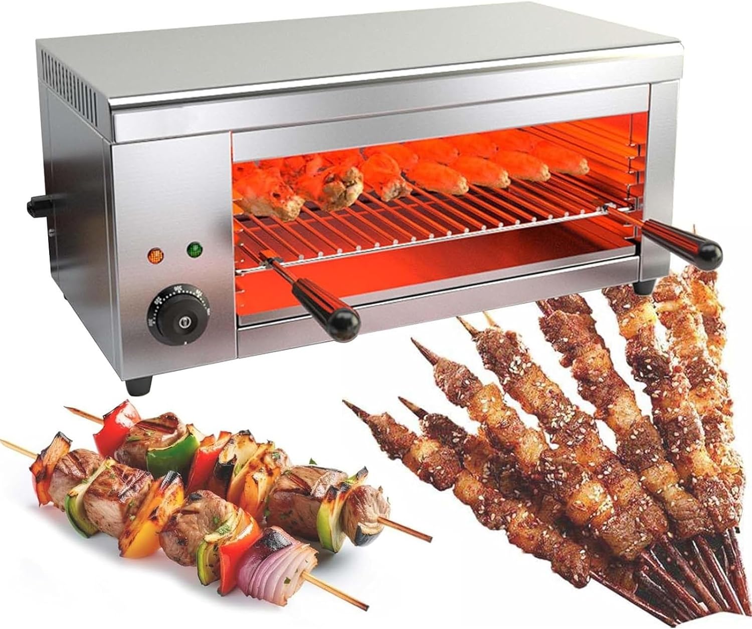 Large Capacity 30L Indoor Grill Appliance, 2000W Electric - 4 Adjustable Grilling Layers, 50-300°C Temperature Knob, No Smoke Design For Health-Conscious Cooking