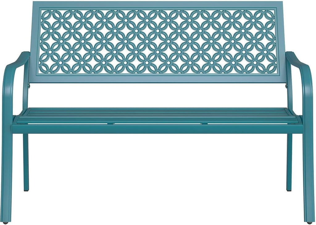 Grand patio 50' Outdoor Bench, Garden Benches with Anti-Rust Metal Powder Coated Frame, Patio Bench for Front Porch Park Outside Furniture Decor, Lake Shore