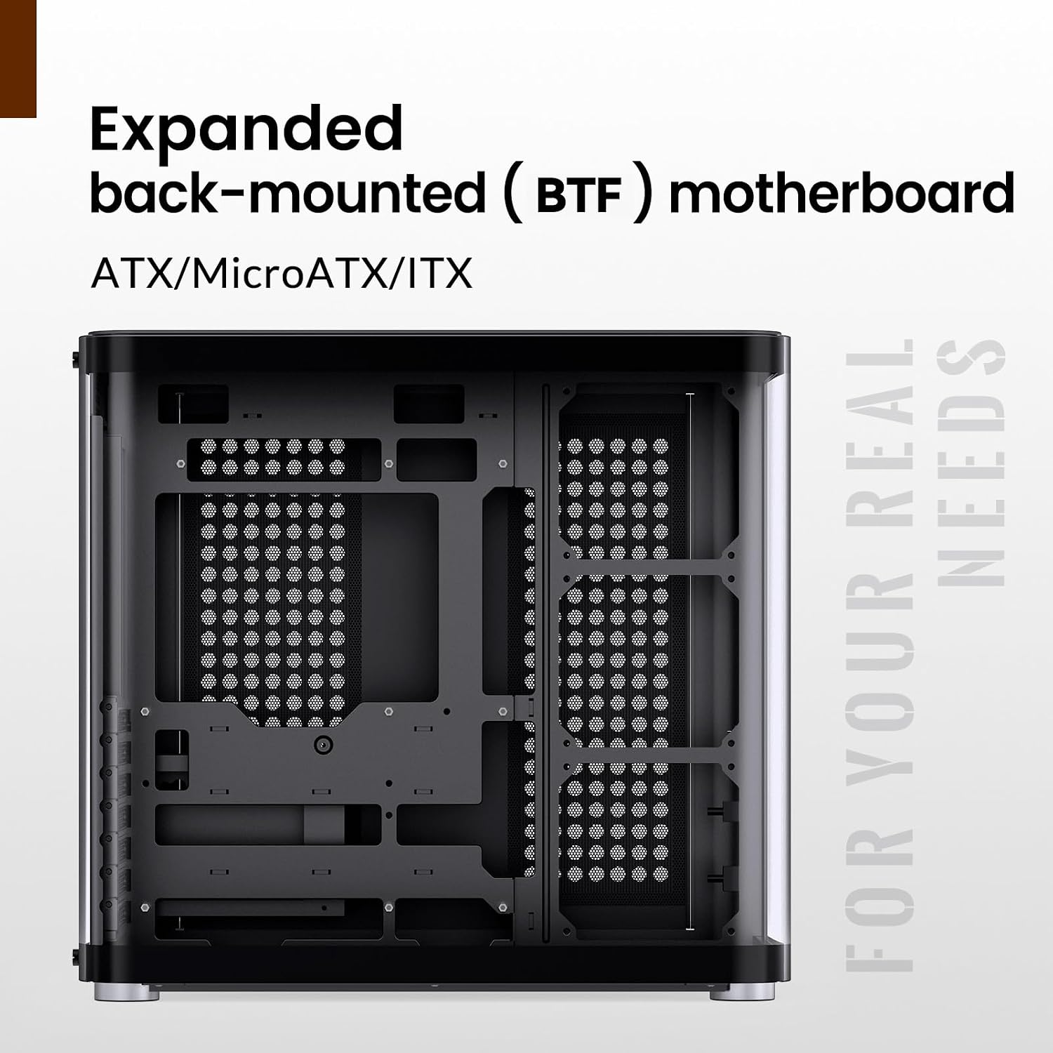 JONSBO TK-2 Black ATX Mid-Tower Pc Case,Hyperboloid Glass Design, Separated Cabinet Structure, Al Alloy Shell Desktop Computer Case, Support BTF Motherboard/ATX Power supply/360 AIO, Black