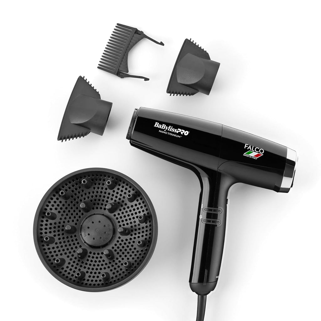 BaBylissPRO® Nano Titanium™ Professional Italian High-Speed Falco Hair Dryer - 2000 watts and Ionic