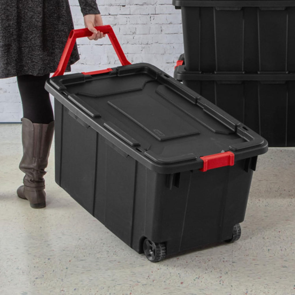 Sterilite Tote IND Wheeled Black 40GA 14699002