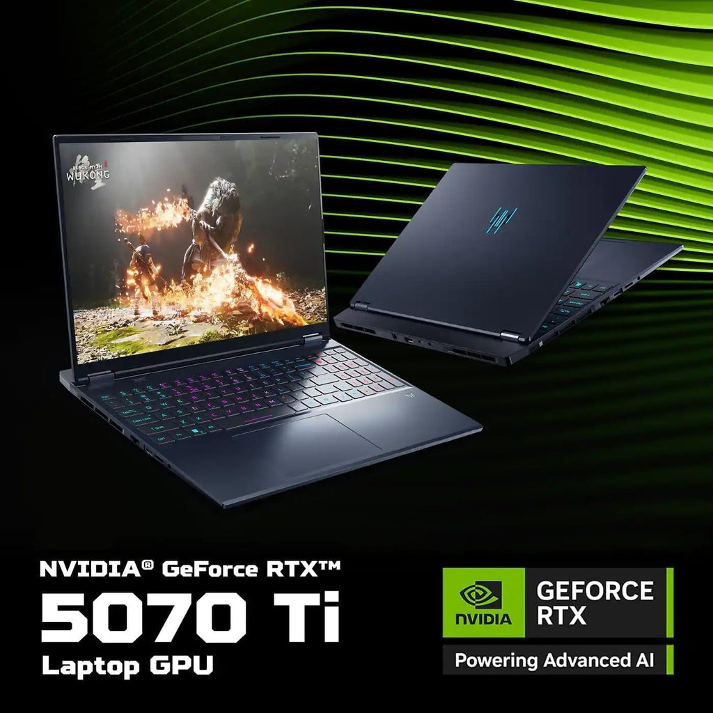 acer Predator Helios Neo 16S AI Gaming Laptop - 16' OLED 240Hz - Intel Core Ultra 9(up to 13 NPU Tops) - NVIDIA GeForce RTX 5070Ti - RGB Backlit Keyboard - Win 11 pro - Brand Accessory (64GB+4TB SSD)