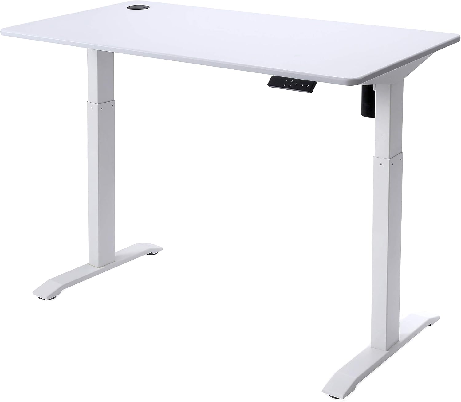 UNICOO Electric Height Adjustable Standing Table, Sit Stand Workstation, Gaming Desk, Motorized Whole-Piece Desk Board 48 * 24 in (KT1001-WW)
